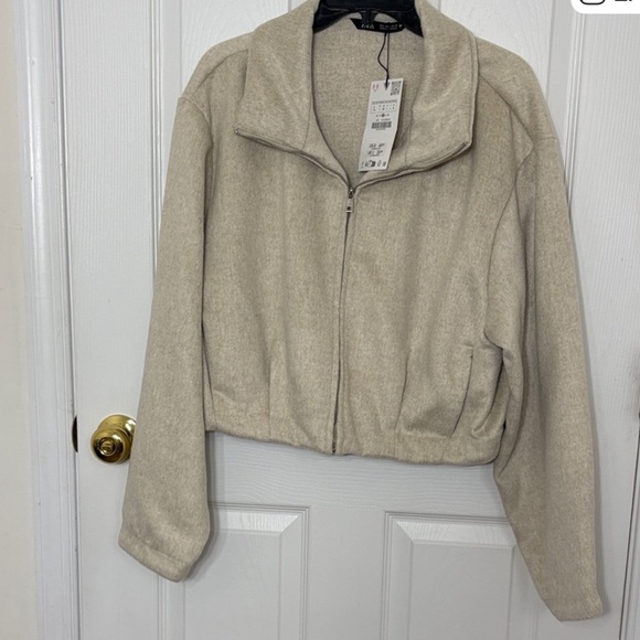 Zara NWT cream soft bomber jacket - Picture 2 of 10